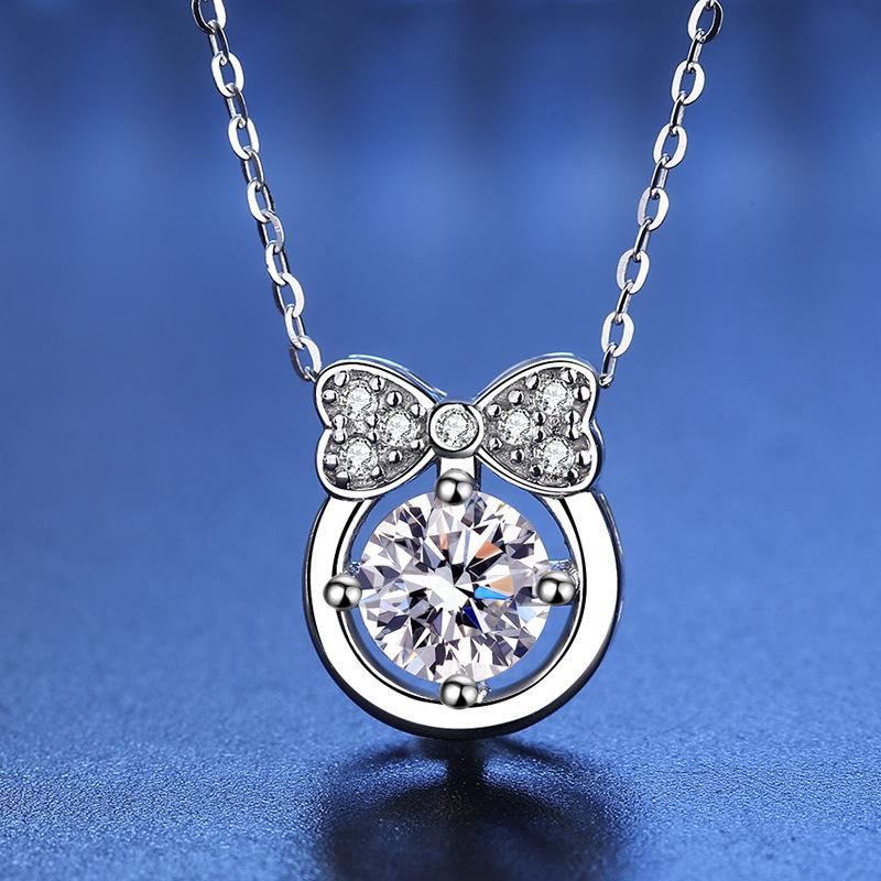 Tancise S925 Ασημένιο κολιέ Moissanite Luxury Personality Κρεμαστό Γυναικείο Κλασικό κολιέ Παλίρροια Δώρο για πάρτι
