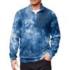 Men's Loose Casual 1/4 Zip Sweatshirt Fashion Printed Long Sleeve Top With Pockets