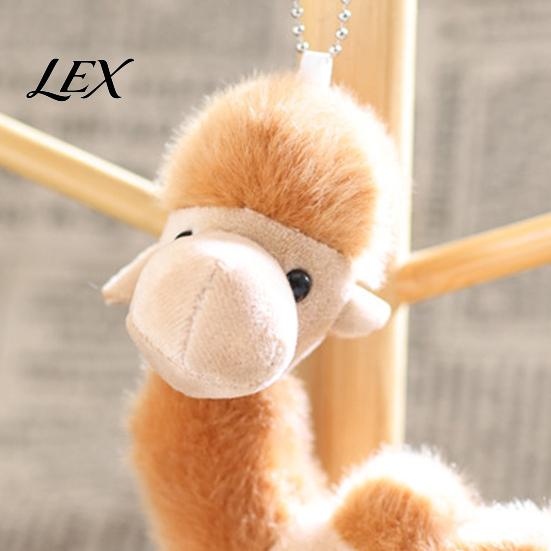 Decorative Bag Ornament Plush Camel Charm, Stuffed Pendant with Bead Hanging Accessory Chain, Animal Plushie Backpack Handbags Purse Decoration