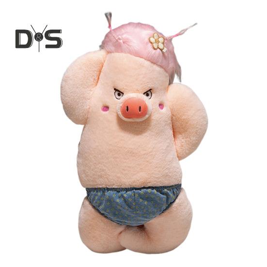 Funny Pig Plush Doll Soft Stuffed Animal Pillow for Boys Girls Adorable Pig Cuddly Toy Valentine's Day Gift