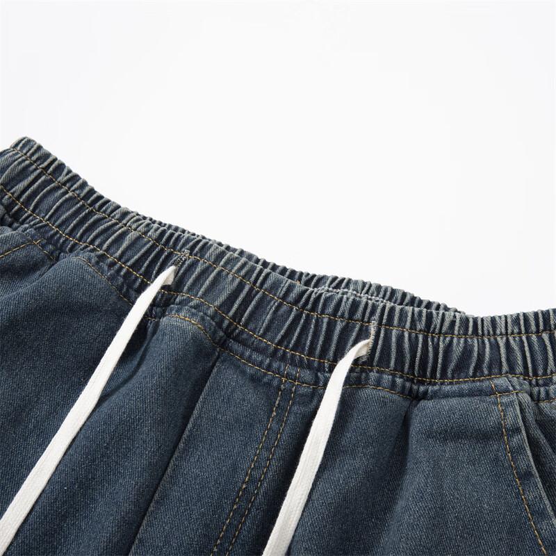 Men's American Retro Washed Straight Wide-Leg Jeans