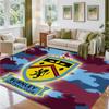 Burnley Football Design Crystal Velvet Rug Soft Decorative Mat for Bedroom Entrance