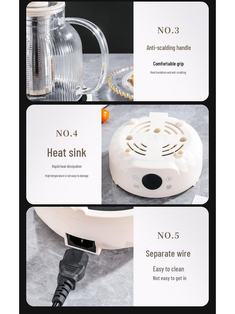 Glass Multi-Functional Automatic Tea Kettle with Heat Preservation