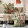 Australian Native Local Birds And Plants Cushion Cover Durable Hypoallergenic Organic Linen Pillow Cover Washable Skin-Friendly