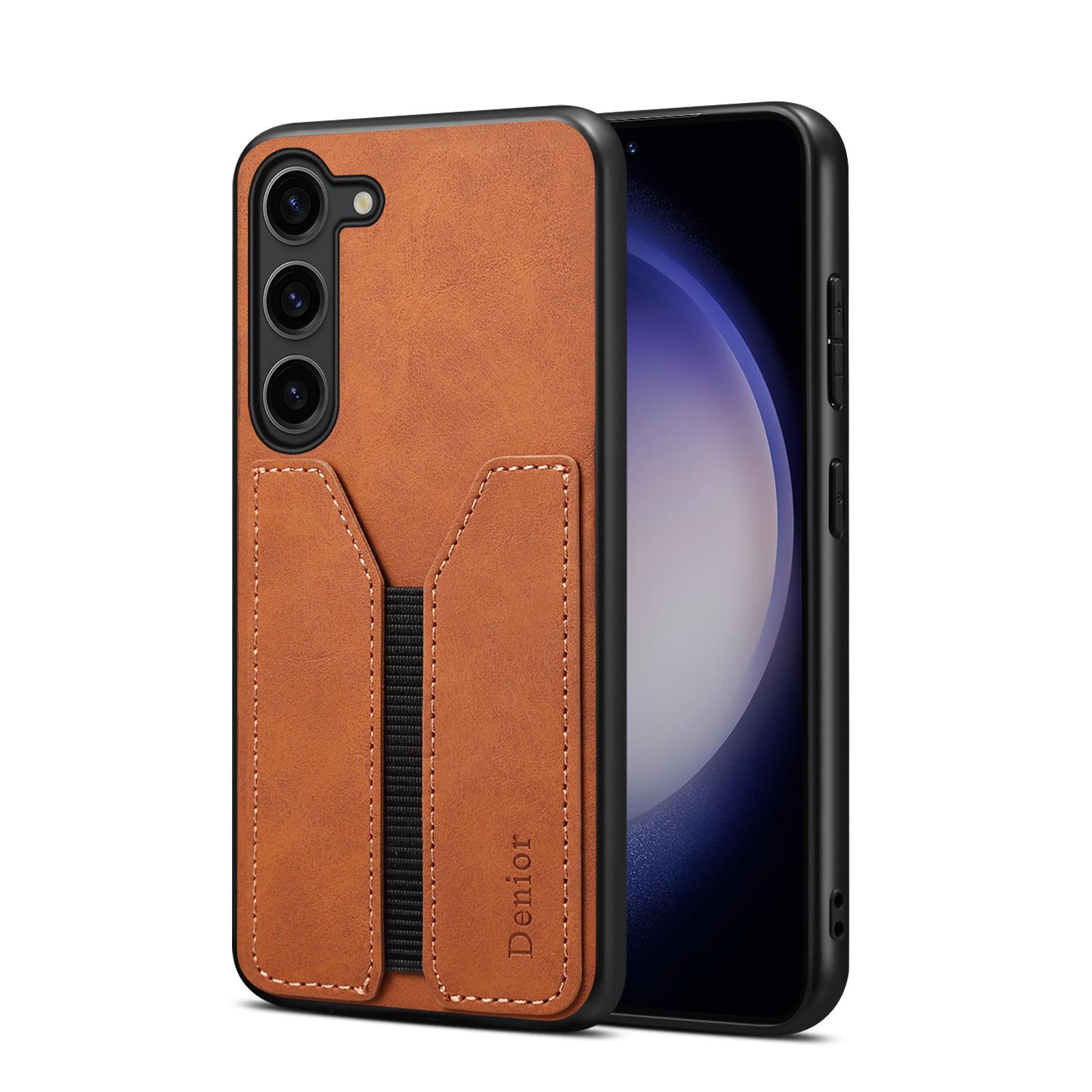 

Подходит для Samsung S24, чехол для мобильного телефона S23Ultra Card, задняя крышка для мобильного телефона, защитный чехол Edge Anti Drop A55A35 S23 коричневый