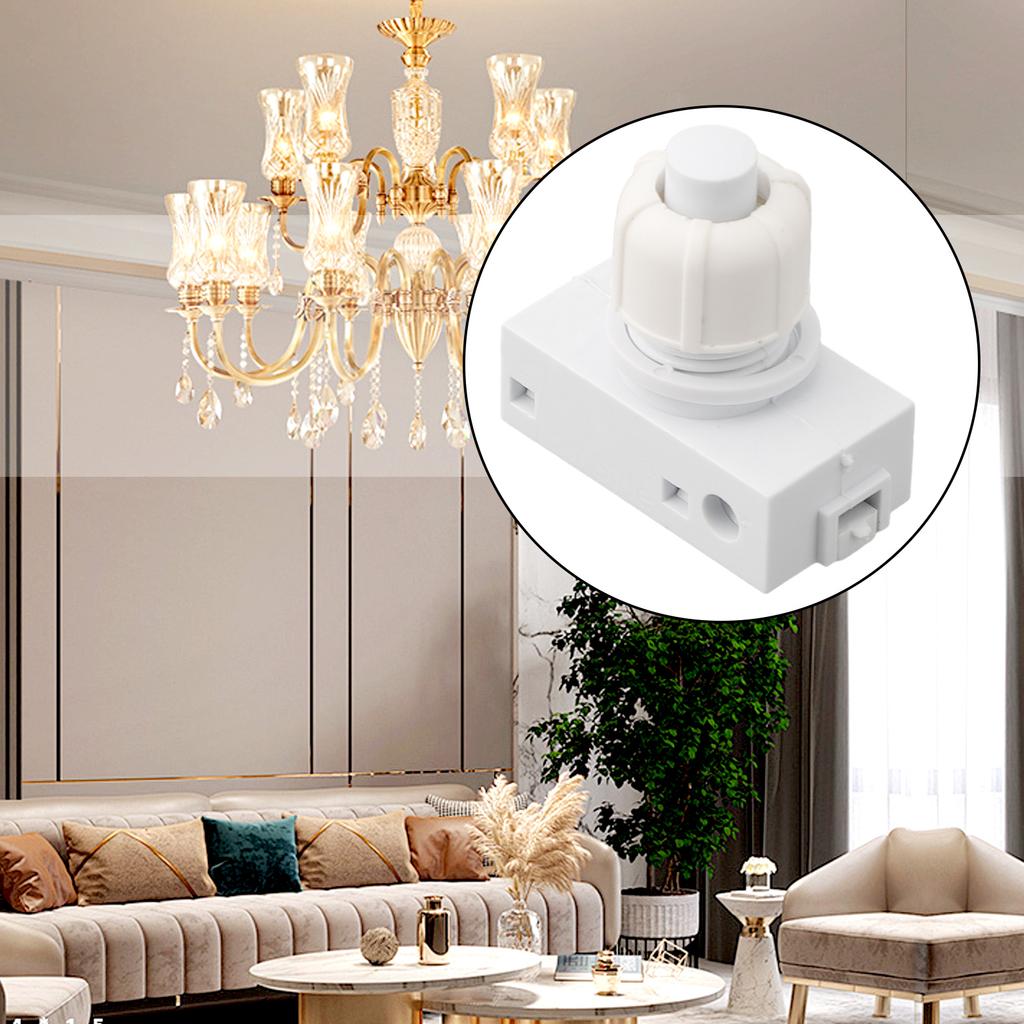 Electrical Pressure Switch for Lamps with Builtin Installation Rated 250V 2A Compatible with White or Black Cable Connections