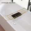 Stainless Steel Non-Slip Marble Bathtub Organizer Rack with Telescopic Shelf for Bathroom Use