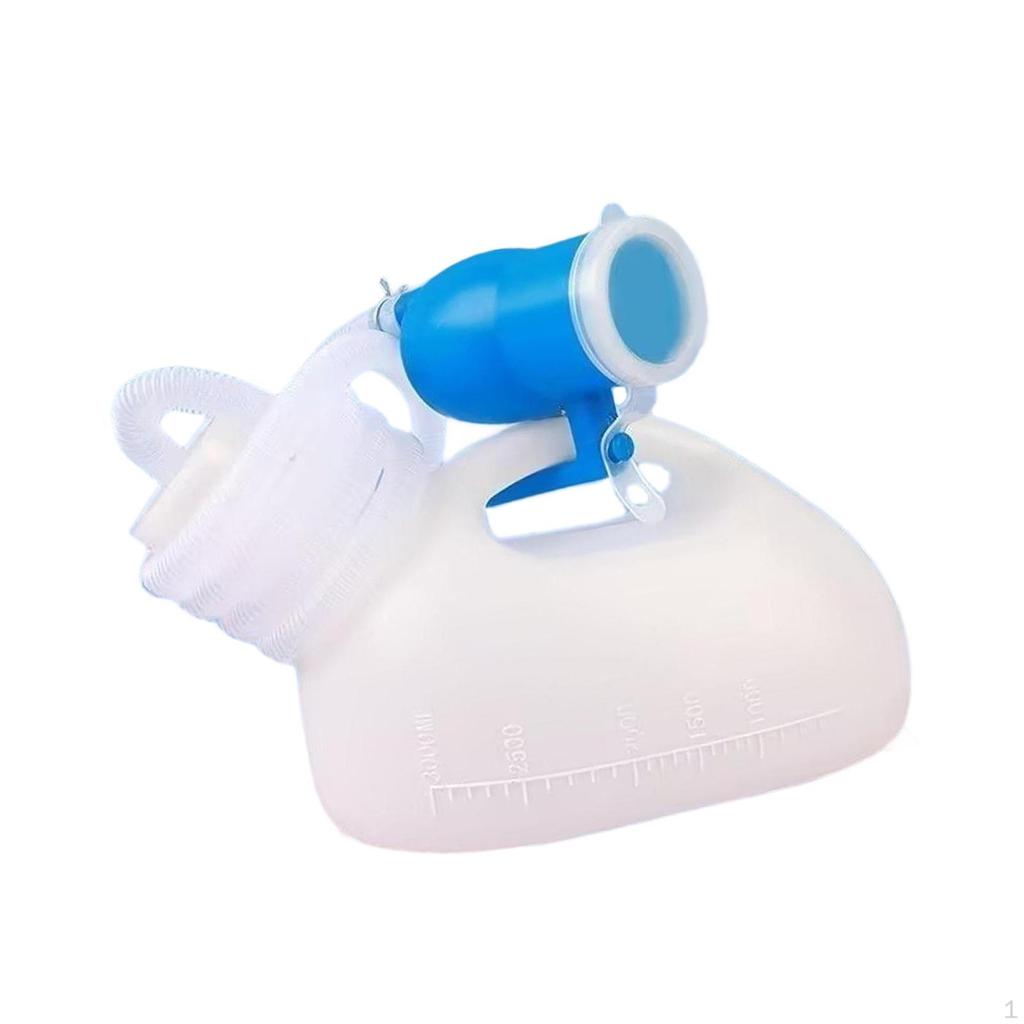 Male Pee Bottle Collection Pot with Lid and Hose Urinary Container for Patient