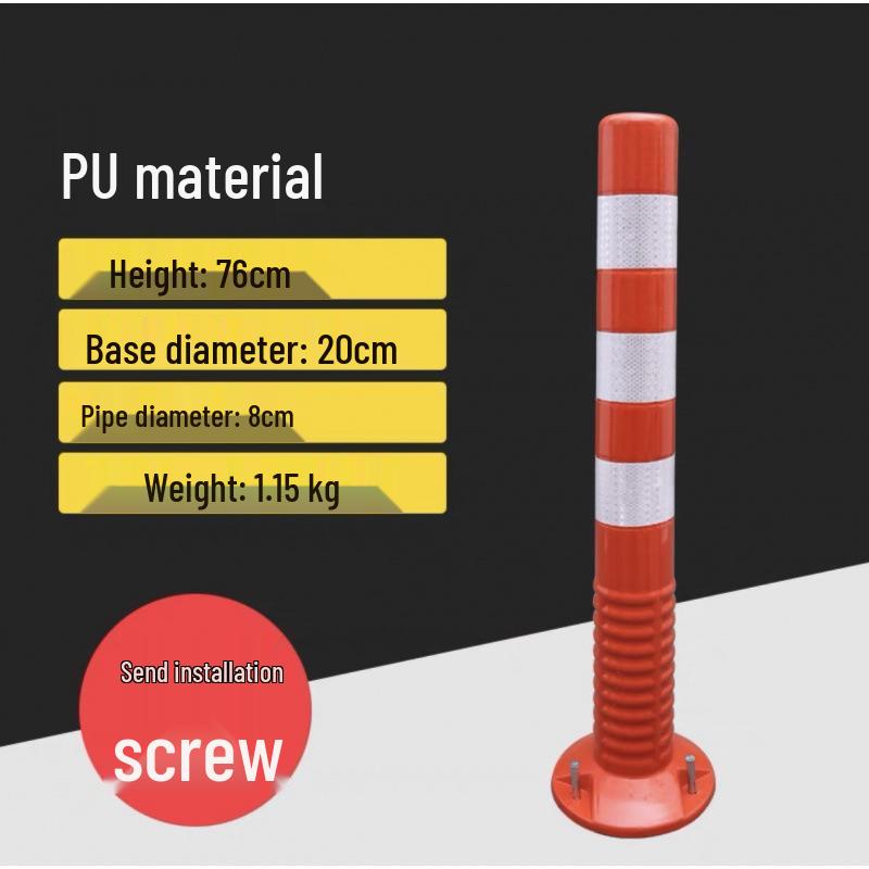 Reflektierender Verkehrskreuzungsmarkierer: Elastischer Anti-Kollisions-Gummipfosten mit Rückprall- und Fahrbahnteiler-Funktionen.