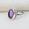 Natural Amethyst Ring, 925 Sterling Silver Ring, Oval Designer Ring, February Birthstone Promise Ring, Handmade Ring
