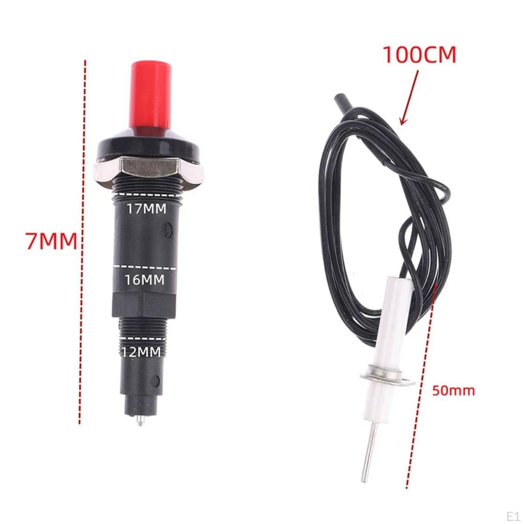 Piezo Ignition Assembly Ceramic Tip Wired Component Push Button Range Spark Initiator
