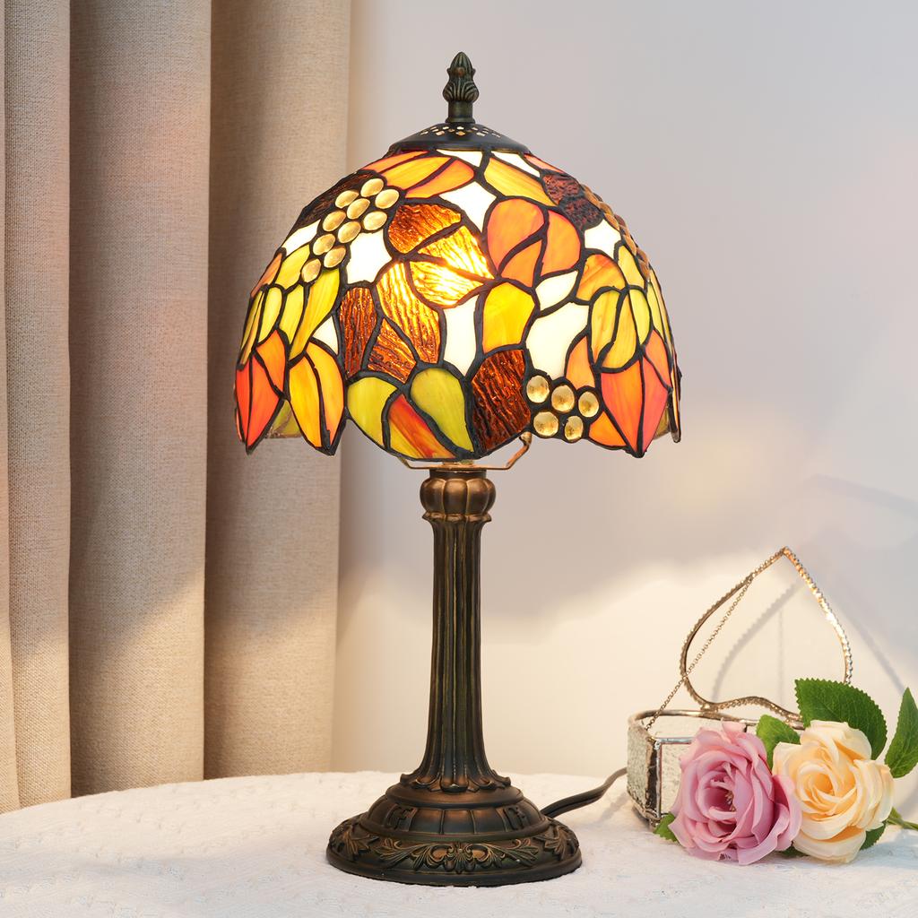 Beautiful Vintage Style Table Lamp Multi-Color Vintage Bedside Table Desk Lamp 8 Inch Wide Reading Light Decor