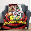 1pc Cartoon Character Looney Tunes Flannel Throw Blanket - Lightweight Soft Warm All-Season Blanket for Sofa, Bed, Travel, Camping  L1029078