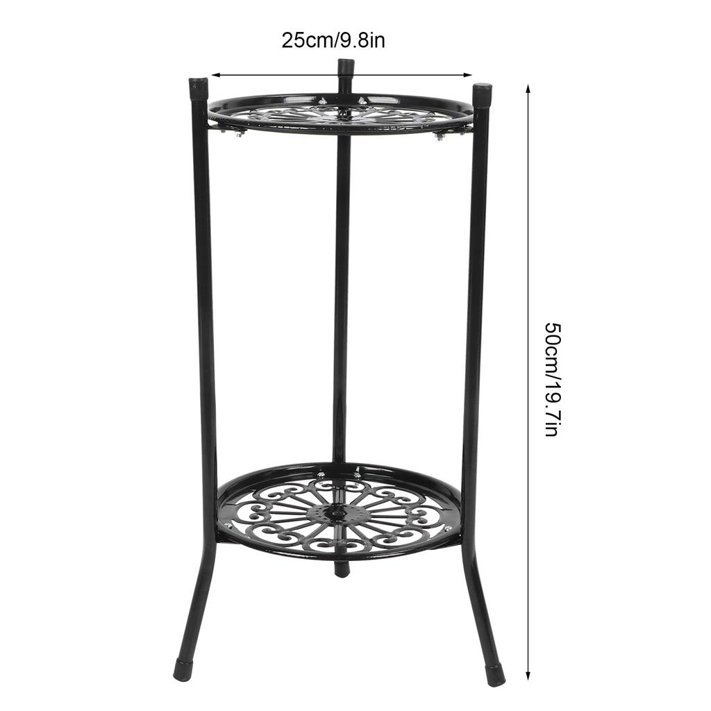 2‑Tier Metal Plant Stand Flower Pot Holder Display Shelf Rack Home Decoration Garden Accessories