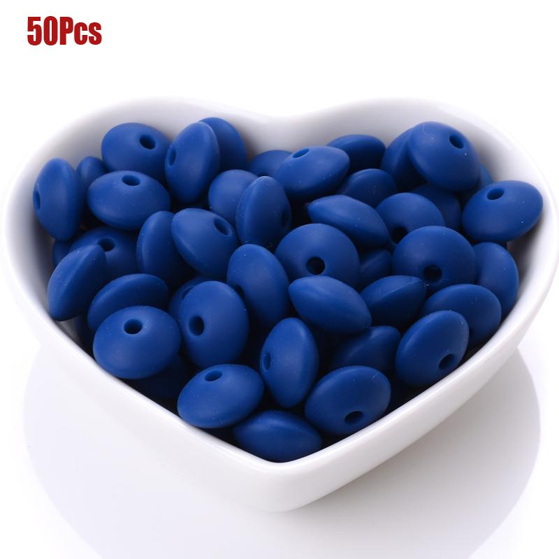 50pcs/lot 12mm Silicone Spacer Beads for DIY Charms Newborn Nursing Accessories Necklace Pacifier Chain Teething Toy BPA Free