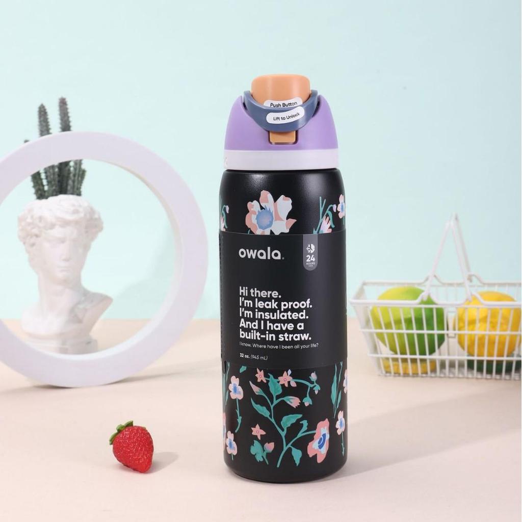 Owala Isolierte Edelstahl Sportwasserflasche - Kreativ, Modisch, Tragbarer Obstbecher