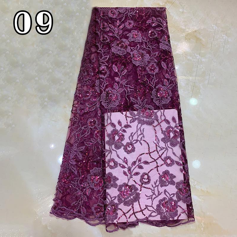 91*130cm Sequin Tulle Lace Fabric High Quality Groom Nigerian Embroidery African Lace Fabric For Diy Sewing Evening Party Dress