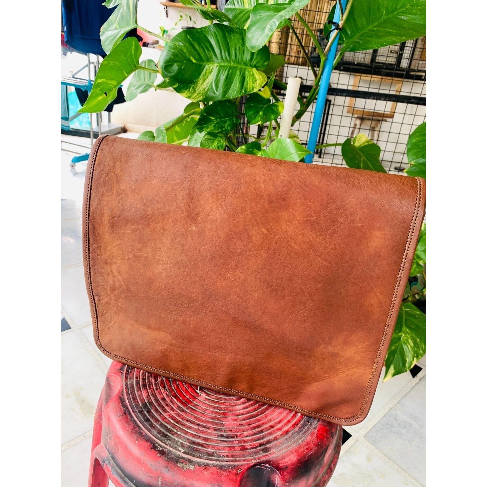 

Мужская винтажная кожаная сумка-мессенджер с блеском для ноутбука, ручной работы, портфель, сумка-сатчел 13 x 10 x 4 in