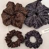 Winter and Autumn Leopard Print Small Intestine-shaped Hair Band with Oversized Deer Fur Velvet Elastic Women's Stretch Hair Tie