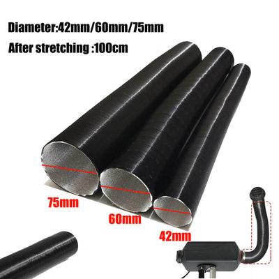 42/60/75mm 100cm Aluminum Foil Warm Air Ducting Intake Outlet Exhaust Corrugated Hose Pipe For Webasto Eberspacher