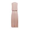 Women Beach Dress Round Neck Sleeveless Elastic High Waist Maxi Dress
