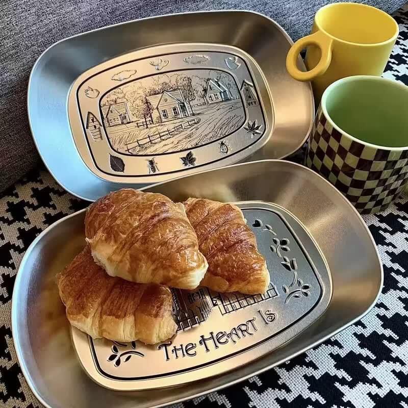 Zhishi Vintage Tinplate Snack Trays