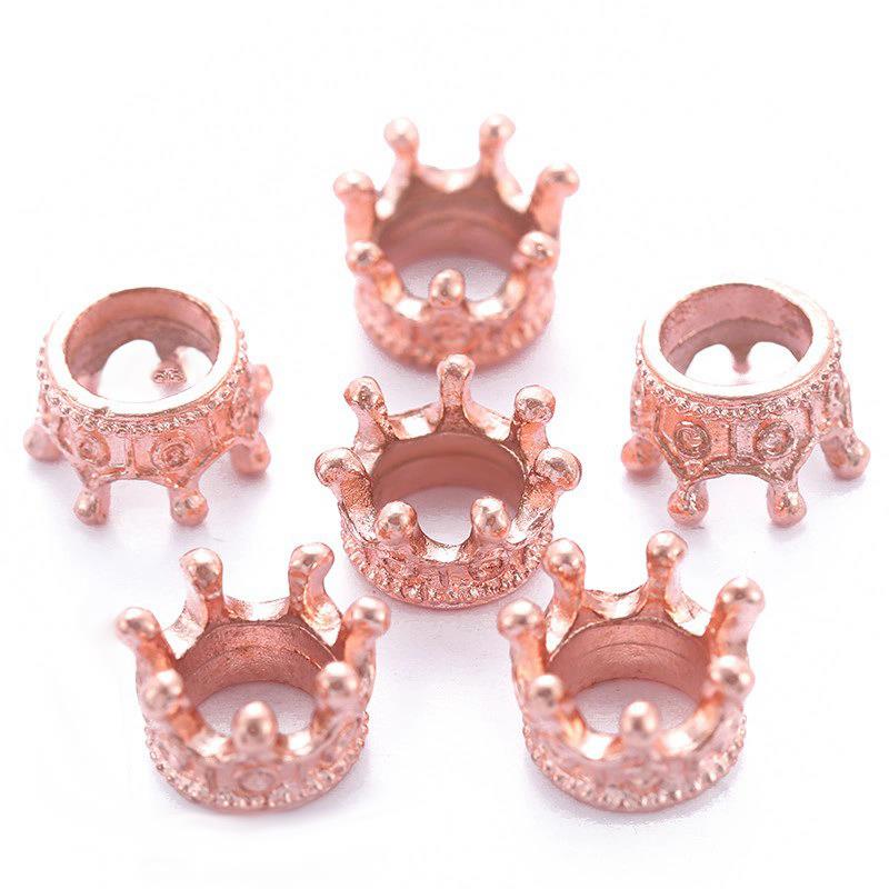 10~40 pièces Perles Espacement Libres en Alliage pour la Fabrication de Bijoux Bracelet DIY Accessoires faits à la Main Perles Forme Couronne Dorées Argentées TMZ