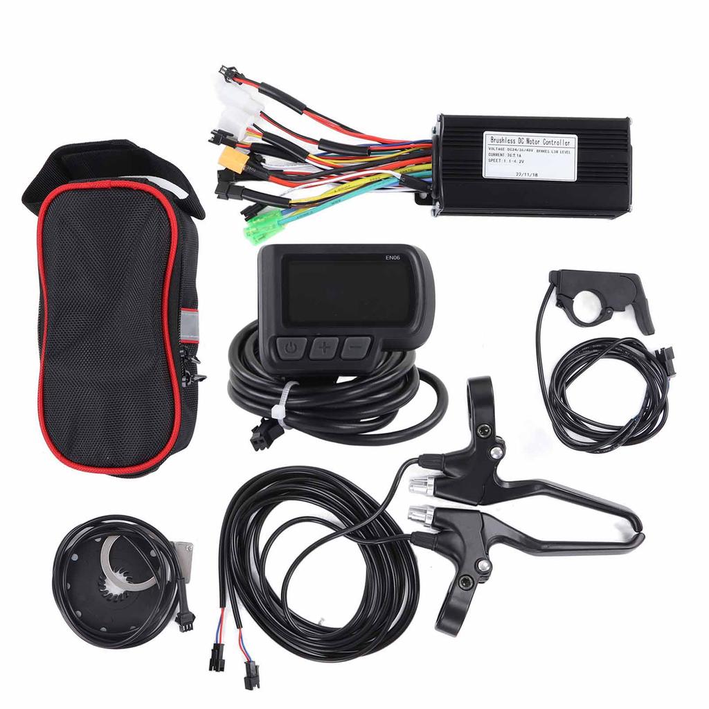 Bike Lithium Conversion Kit with 26A 3 Mode Controller EN06 Panel Brake Grip Thumb Throttle PAS Line for DIY