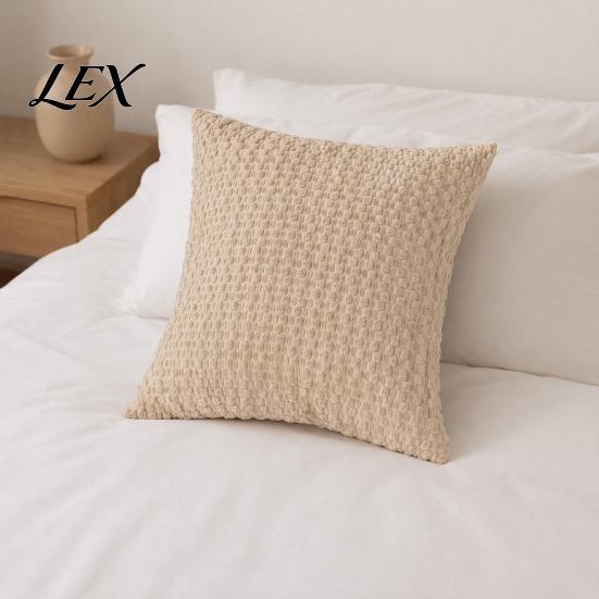 Unique Texture Cushion Cover Solid Color Bubble Pillow Cover, Soft Breathable Throw Case, Modern Minimalist Home Bedroom Pillowcase Decor, Farmhouse