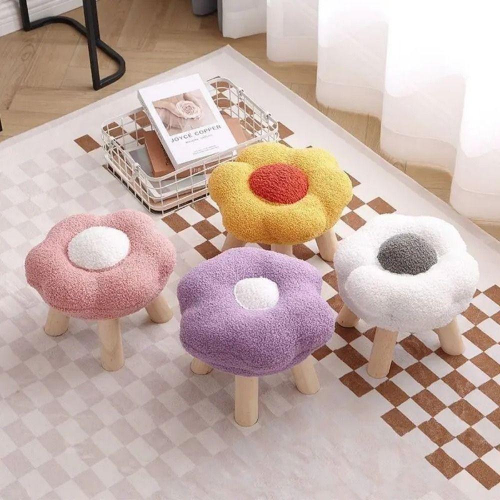 Household Low Stool Soft Sofa Stool Cute Footstool  Living Room