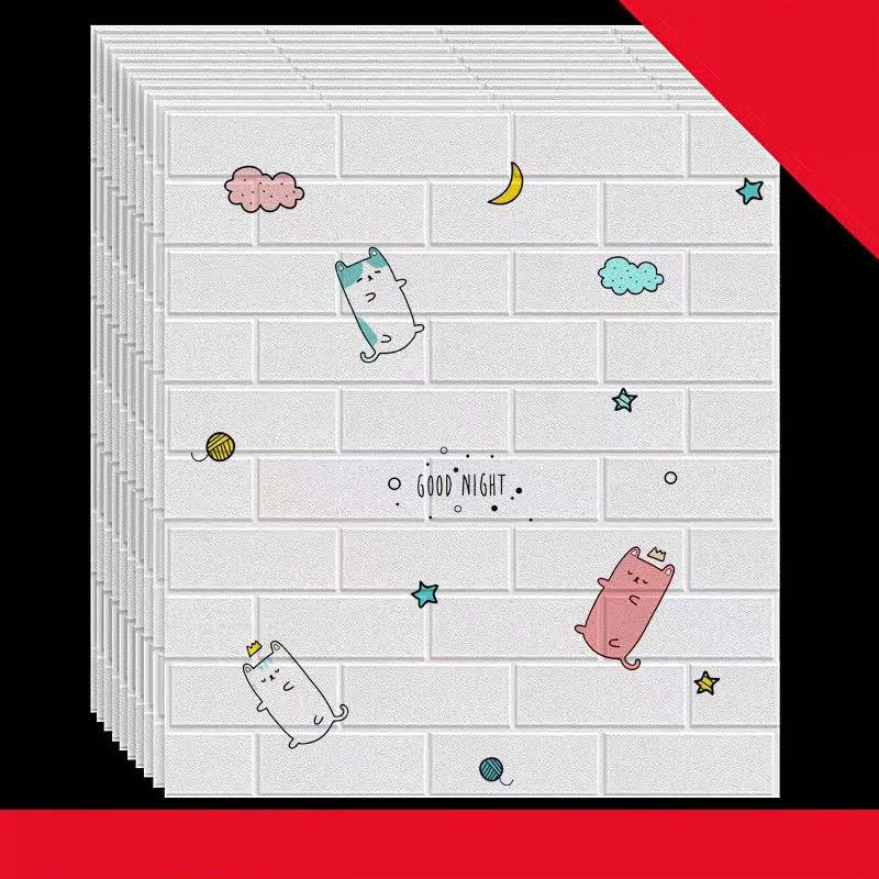 

1/5/10 шт. 70*38 см 3D самоклеящиеся обои наклейки на кирпичную стену домашний декор обои для стен DIY спальня Papel De Parede 35*15cm холодный белый