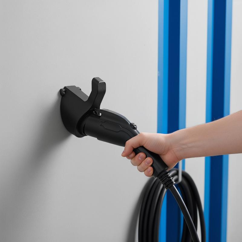Versatile EV Charger Holder Wall Mount Bracket Sturdy Stand for Electric Car Charging Cables In Home Garage Setting