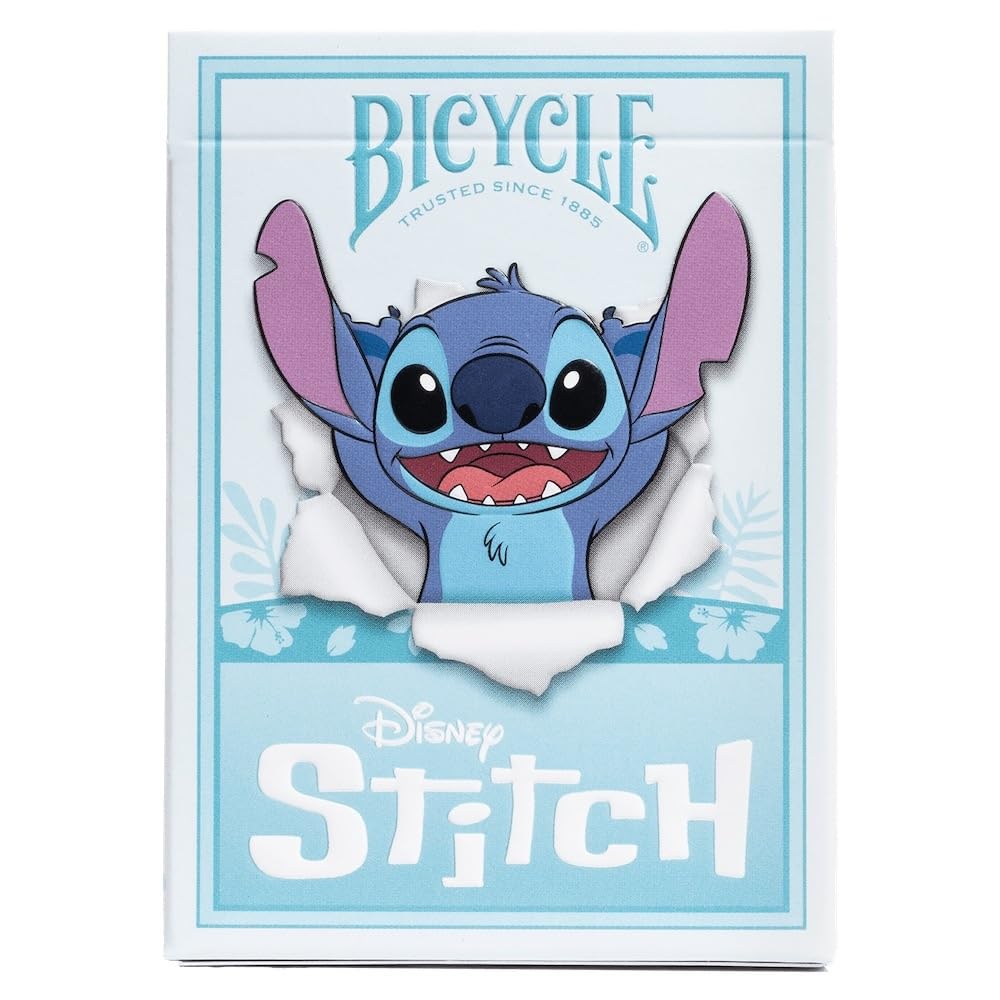 Tenyo Disney Bicycle Playing Poker Size x Ages 6 and Up Cards, Stitch, (6.3cm 8.8cm),