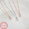 Hot Trendy 925 Sterling Silver AAA Zircon Choker Necklaces Simple Shiny Diamond CZ Pendants For Women Fine Jewelry Wholesale