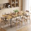Extendable Rectangular Dining Table for 6-8, 160-200 cm, Shelf, Brown