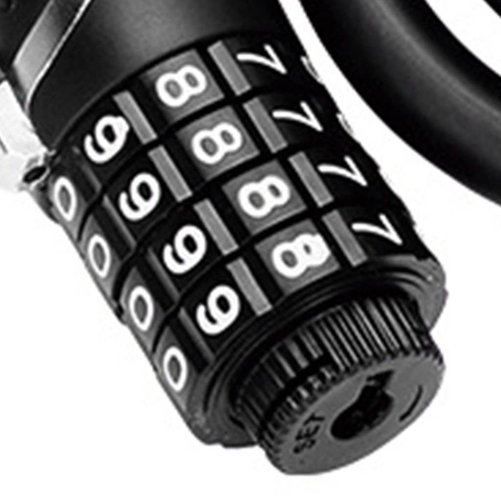 1.5m Bicycle Lock Cutting Resistant PVC Coating Flexible Cable 4 Digit Security Combination Lock for Outdoor Activities