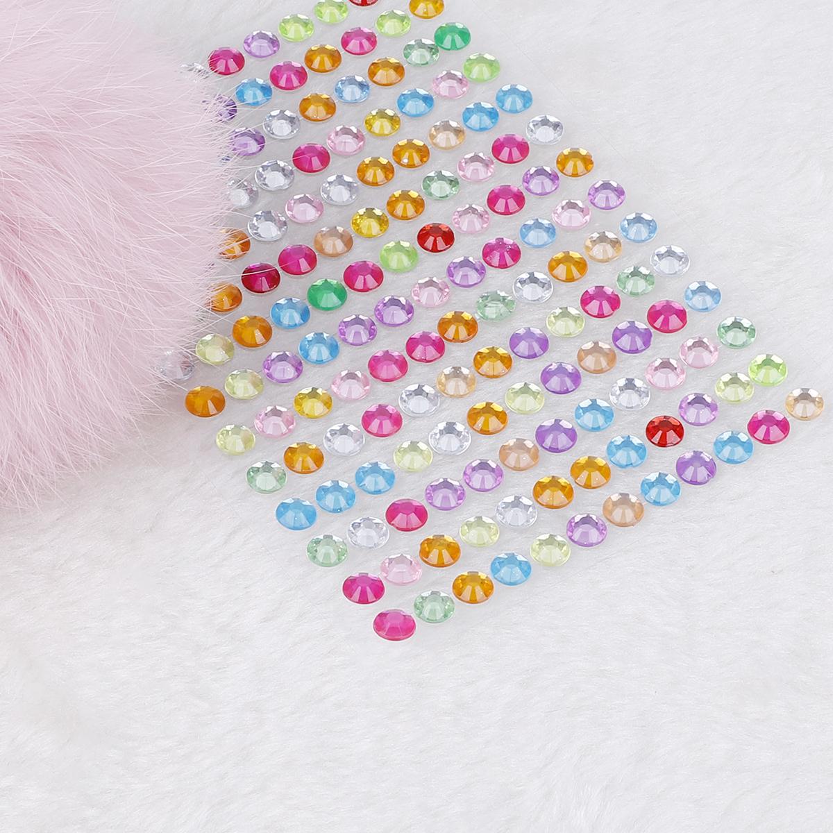 

6 мм акрилові кристалічні стрази, наклейки, діамантові блискучі дорогоцінні камені, самоклеючі скрапбукінг різнокольоровий
