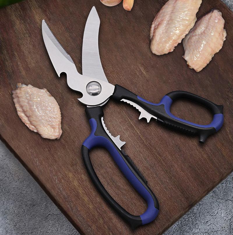 Stainless Steel Blade Household Multifunction Pptpr Handle Seafood Vegetables Chicken Bone Kitchen Scissors Multi Purposetool