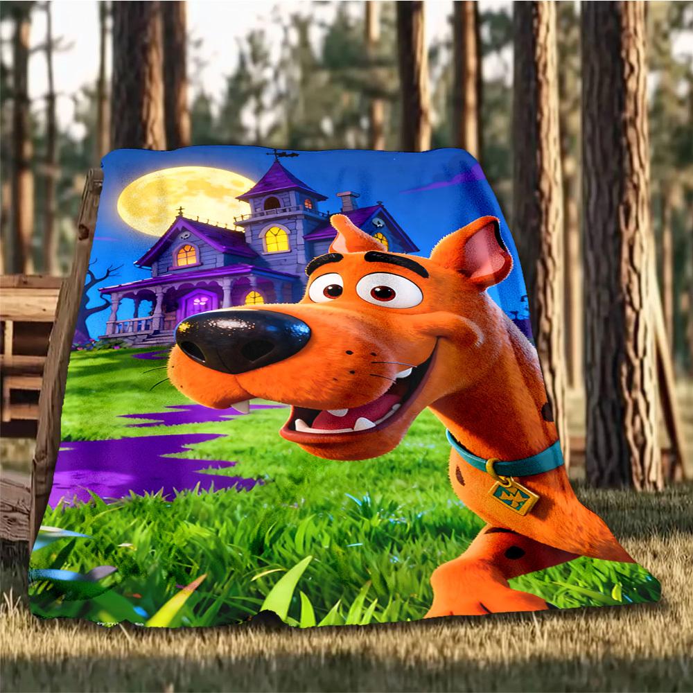 1pc Scooby Doo Outdoor Personalized Flannel Blanket, Soft, Lightweight Personalized Flannel Blanket, Digital Printing,