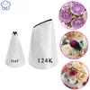 2pcs  Korea Bean Rose Petal Piping Nozzle Stainless Steel Icing Piping Nozzles Cake Decorating Tools #124k Baking Accessories