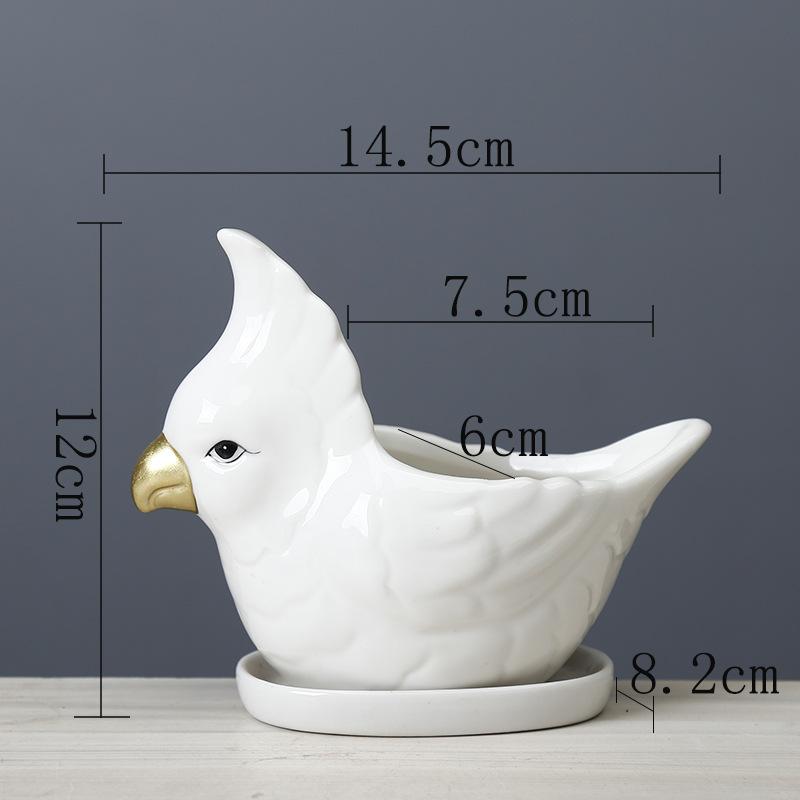 New Gardening Cartoon Animal Ceramic Flower Pot Simple Creative Succulent Pot plants not included