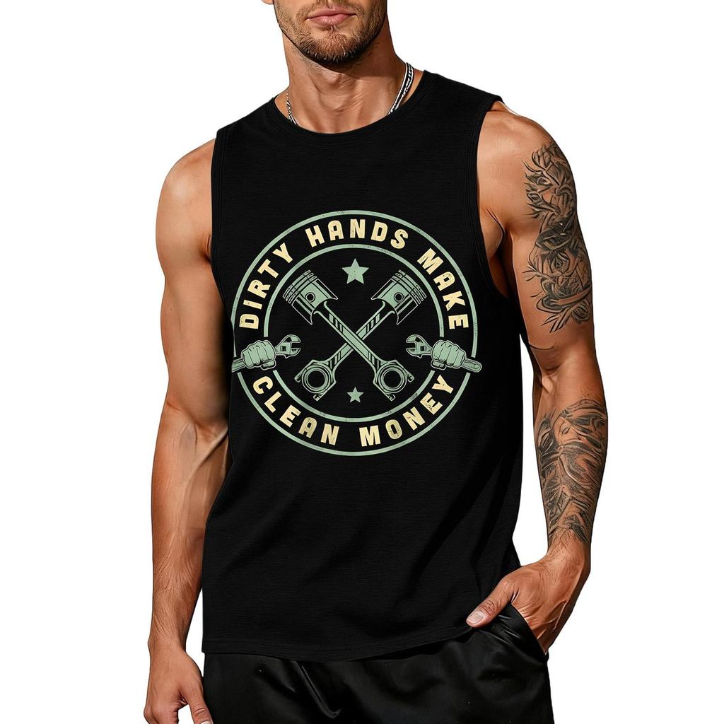 Men's Sleeveless Tank Top Casual Muscle Shirt Labor Day Graphic Print Workwear Summer Vest Gym Workout Tee