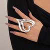 Anello Grande Amore in Metallo Esagerato Dolce e Cool, Anello a Croce con Modello Personalizzato alla Moda