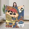 Shinchans 90S Cartoon Flannel Blanket  Awesome Throw Blankets For Bed Sofa Couch 150*125Cm Rug Piece