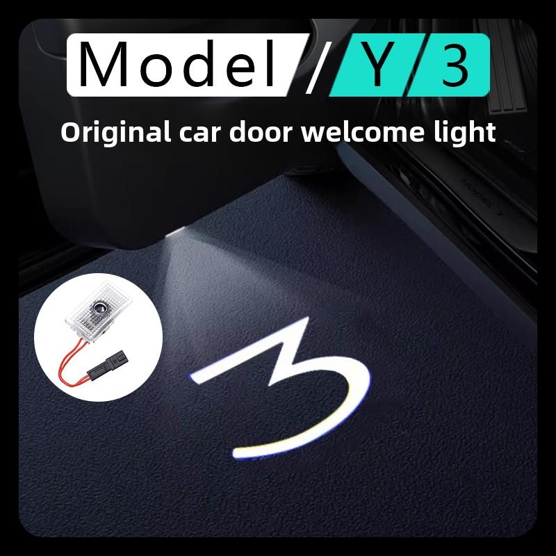 2/4Pcs For Tesla Car Model 3/Y/X/S Welcome Light Model Y/3 Door Ambient Light Decoration