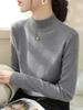 Women Mock Neck Knit Sweater Solid Color Long Sleeve Slim Fit Pullover Basic Layering Jumper Autumn Winter 2025
