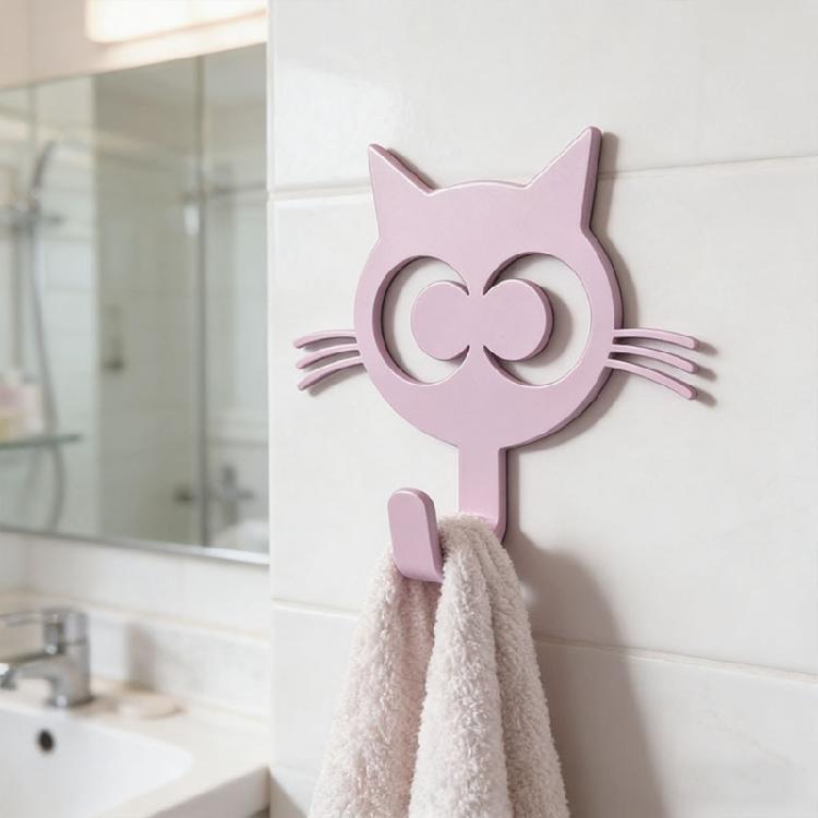 Set Of 2 Playful Cats Wall Hooks Easy To Installation Metal Construction Hanger for Coats Bags And Daily Essential