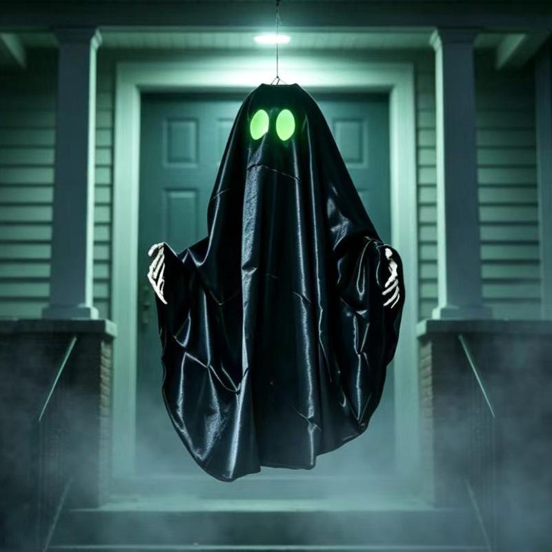 Hanging Luminous Ghost Decoration for Indoor Outdoor Halloween Parties Haunted House Yard Garden Home Wall Door Window Display
