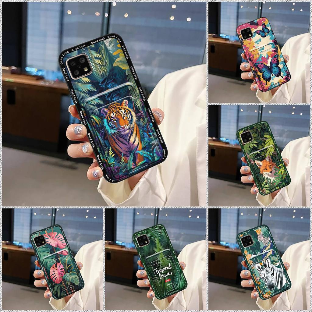 Silicone Cute Phone Case For Sharp Aquos Sense4 4G/Sense 5G Shockproof Back Cover Protective Durable Card Slot Graffiti