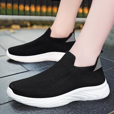 Shoes Men's Casual Shoes Summer New Comfortable One-pedal Shoes Men's Flying Woven Breathable Running Sneakers Fashion Trendy Shoes